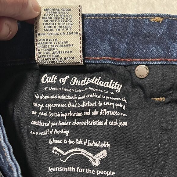 Cult of Individuality Womens Bohemi Boot Cut Distressd Denim Jeans Lo Rise Sz 27 - Picture 9 of 12